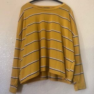 Charlotte Russe 3X Yellow Striped Long Sleeve Tee